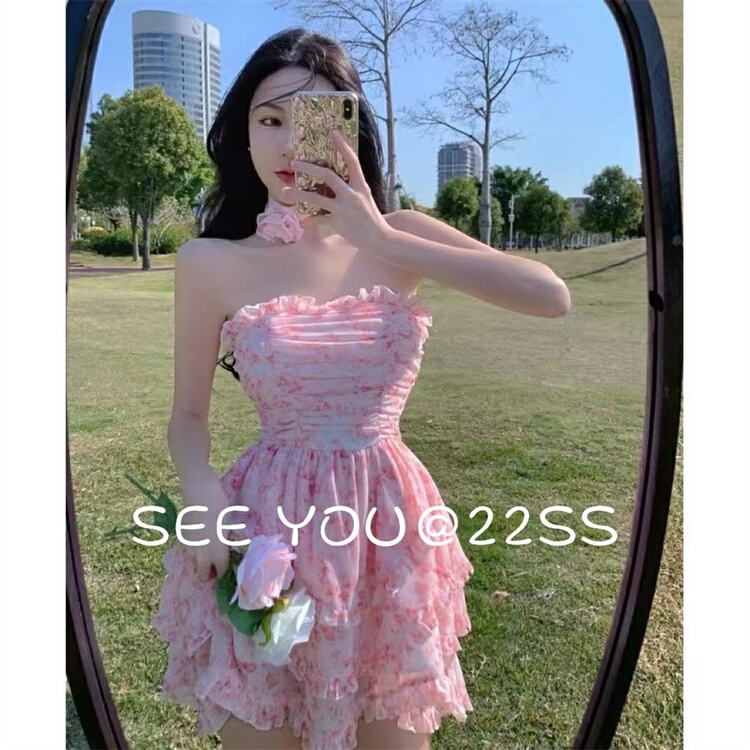 goods in stock! New in early summer! [see you] Korean fairy bra dress (with lace up) 3781# PCZ