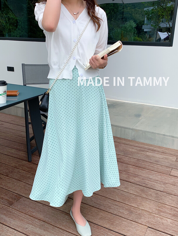 [Tammy] simple and versatile wavelet point slim skirt 82372# L