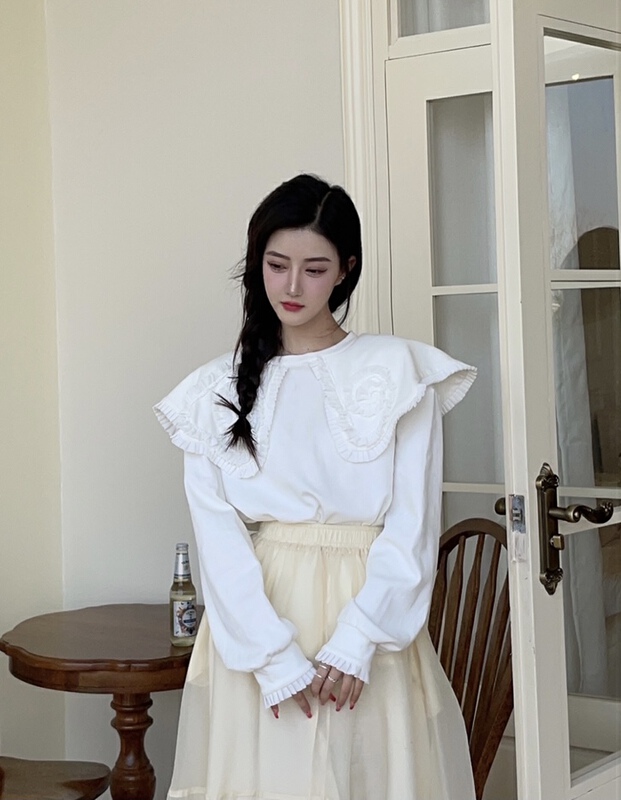 [benyan] large lapel age reducing net color sweater 9862# zxx