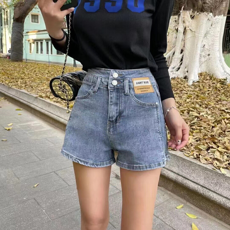 New in early summer! [okd] high waist label skinny jeans 52600# zxl