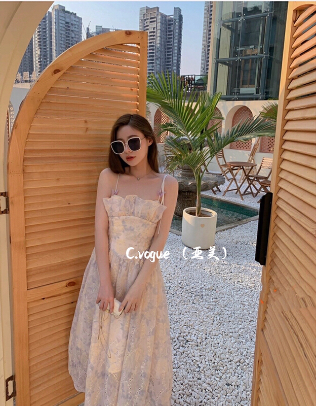 New in early summer! [c.vogue] halo dyed embroidery suspender dress 29912# PCZ