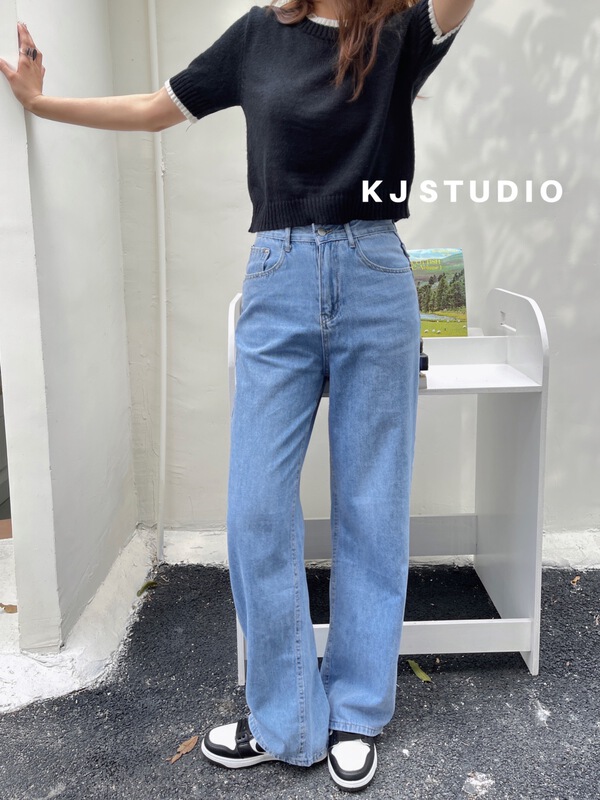 New year in early spring! [kJ] Korean slim and versatile wide leg straight jeans 2831# zxl