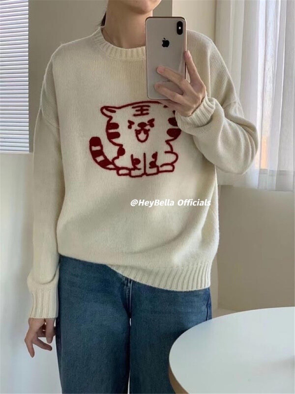 現貨!【HEY BELLA】韓版可愛老虎百搭保暖毛衣  5595#  LL