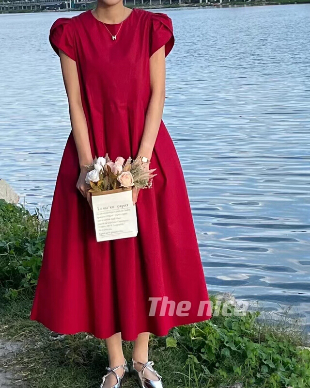 [the nice] temperament waist folding dress a6213# hjy