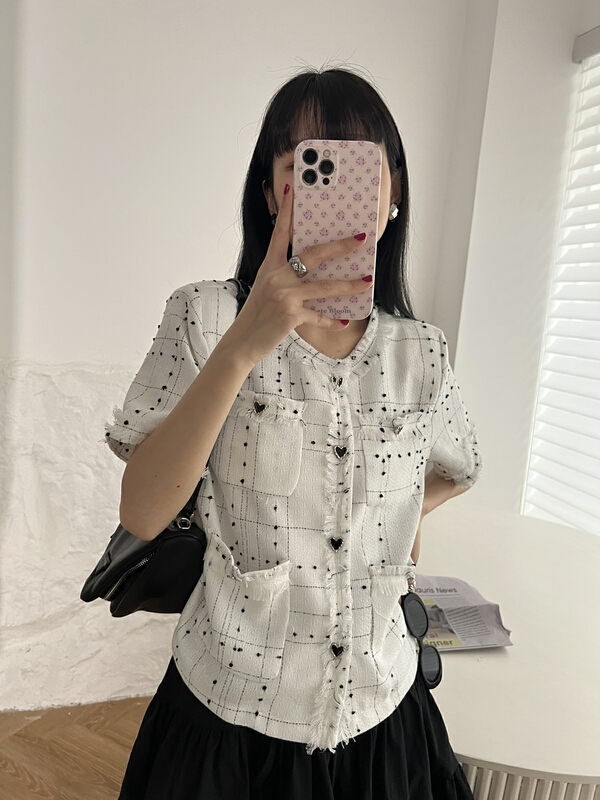 【AA STUDIO】小香風波點單排扣短袖小衫  YS1-6070#  WPL
