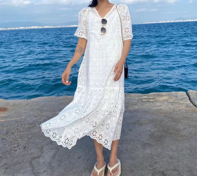 New in early spring! [ONE SEVEN] V-neck simple style slim dress OPS1267# LSL