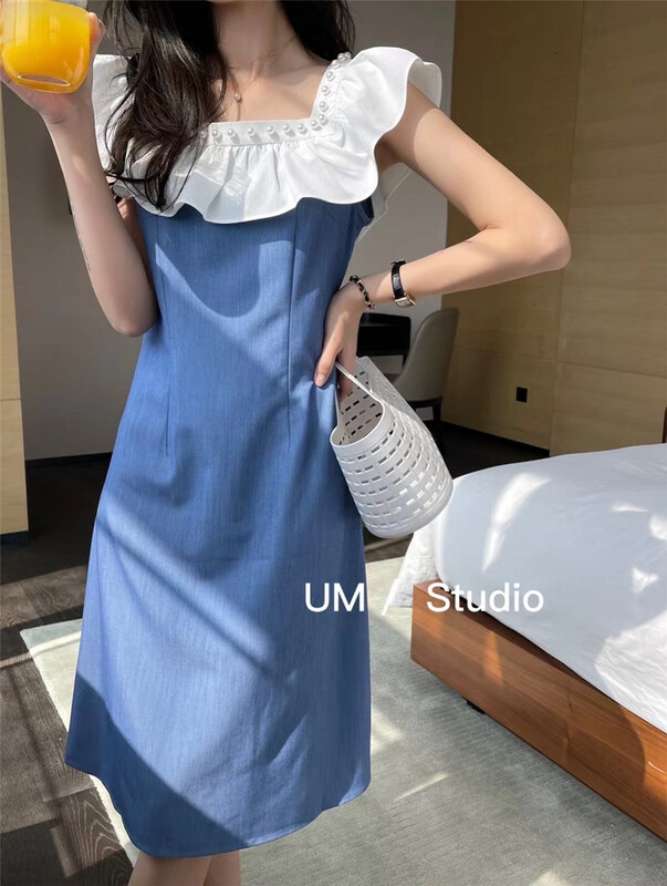 [um micron] elegant Ruffle sleeveless dress 66506# hjy