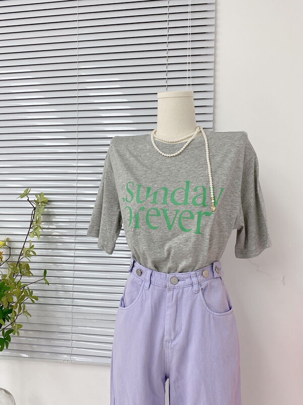 goods in stock! In early summer! [C oni] letter print simple and versatile short sleeve T-shirt c336-10876\lwy