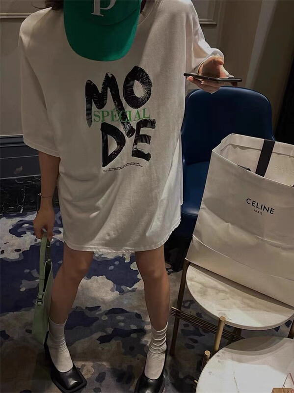 [TA +] crew neck loose print short sleeve T-shirt 08112# XYY