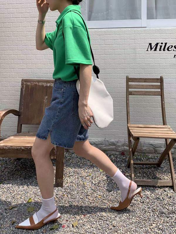 New in early summer! [Hua Muzi] high waist and thin, versatile denim shorts 90139# zxl