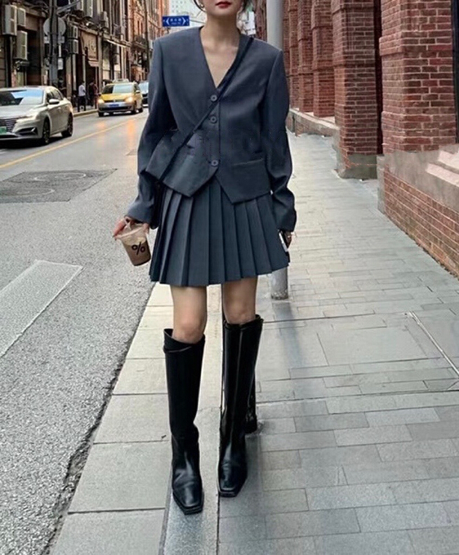 goods in stock! [JH] short suit coat + pleated slim skirt suit 40809# hjy