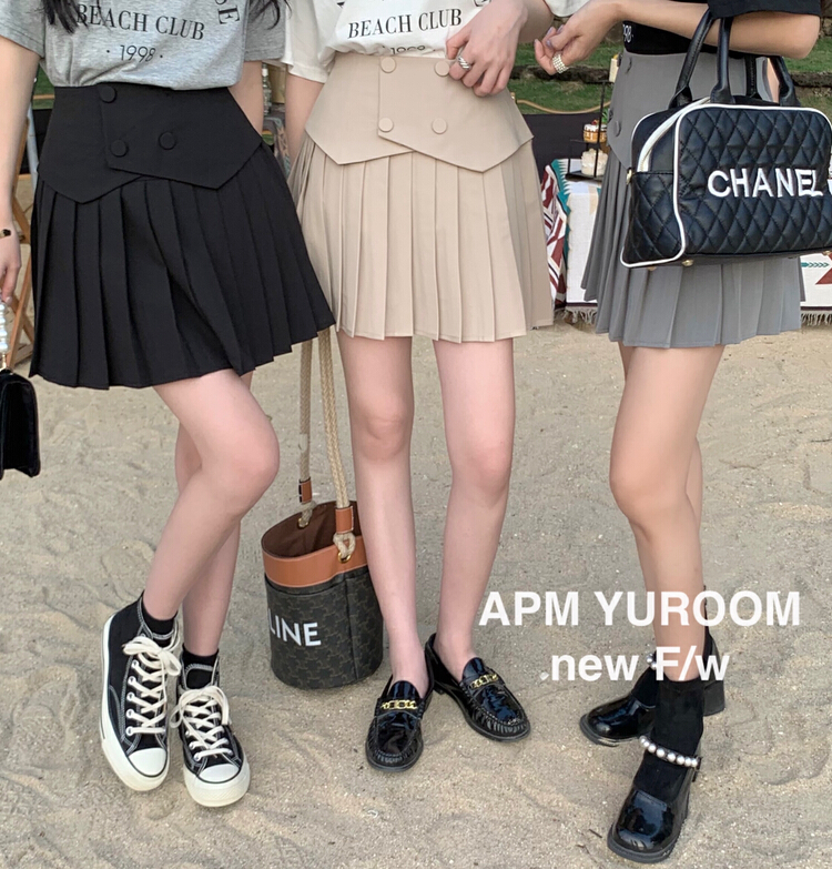 New year in early spring! [APM yuroom] Korean version of versatile college wind pressure pleated skirt 22809# LSL
