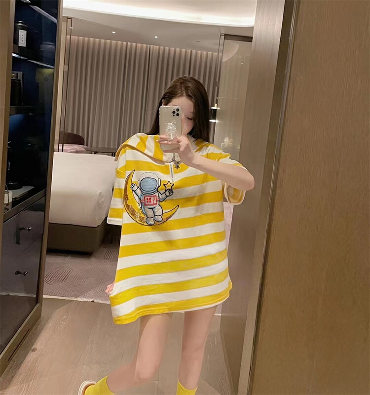 New in early summer! [big C studio] Korean Pullover stripe short sleeve T-shirt 1761# PCZ