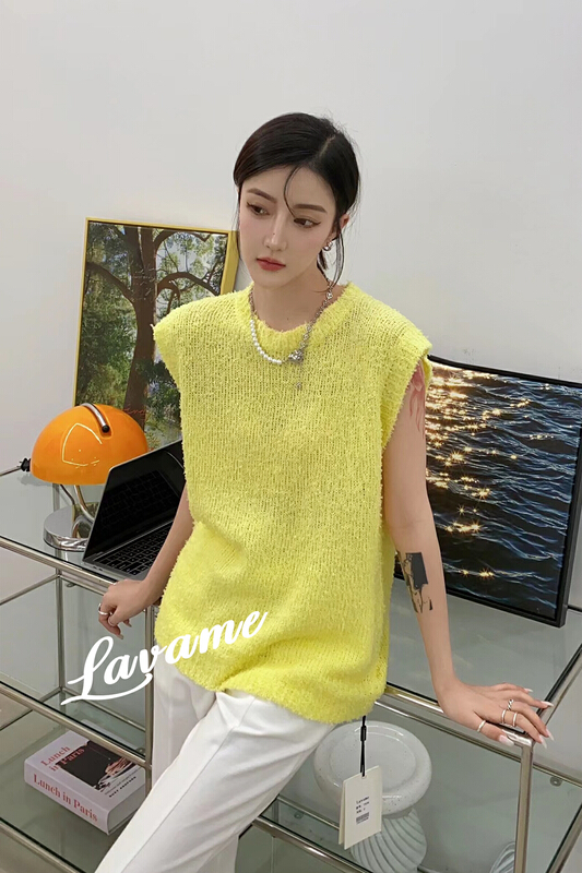 goods in stock! New in early summer! [lavame] Korean sleeveless knitted vest / sling 7336# zxx