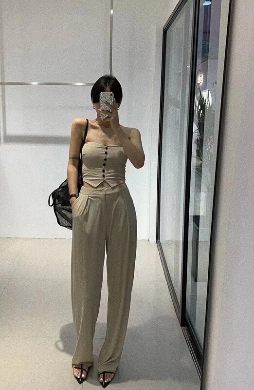 [show] breasted Strapless Vest + sagging casual trousers suit (only suits) 88362# ozq