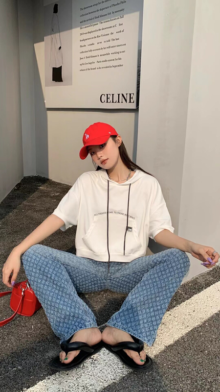 [qixuaner] candy color is simple and versatile short sleeved T-shirt (T-shirt only) 2607# LSW