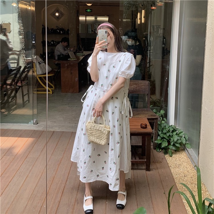 New in early summer! [dolly] lady fashion dress + sweet flower vest skirt suit 3334# LSW