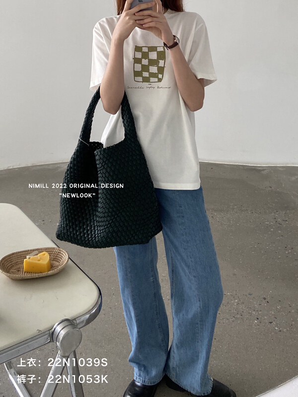 New in early summer! [Boran buran] Korean version of versatile chessboard checkered short sleeve T-shirt (only selling tops) 1039# XYY