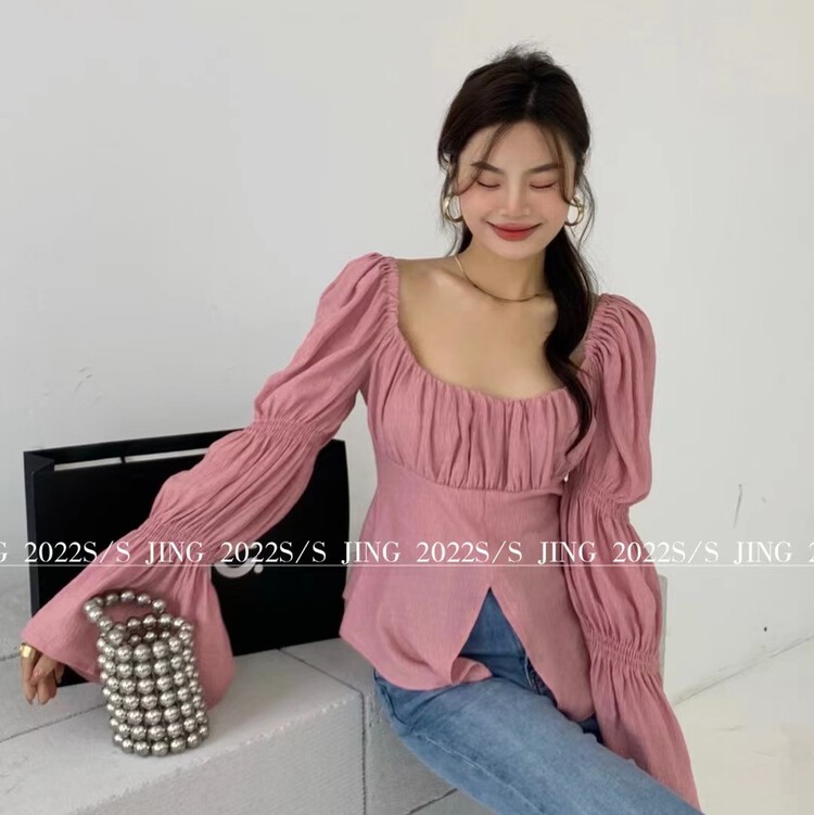 [Jing] Xianqi irregular short shirt 6609# cqw