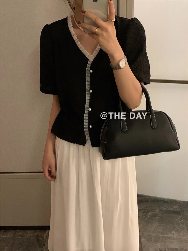 【THE DAY】定製拼接花邊襯衫  8739#  LL