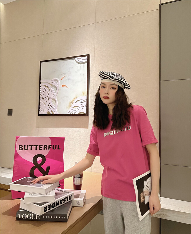 New in early summer! [color] Korean fashion letter design Short Sleeve T-shirt 6627# WPL