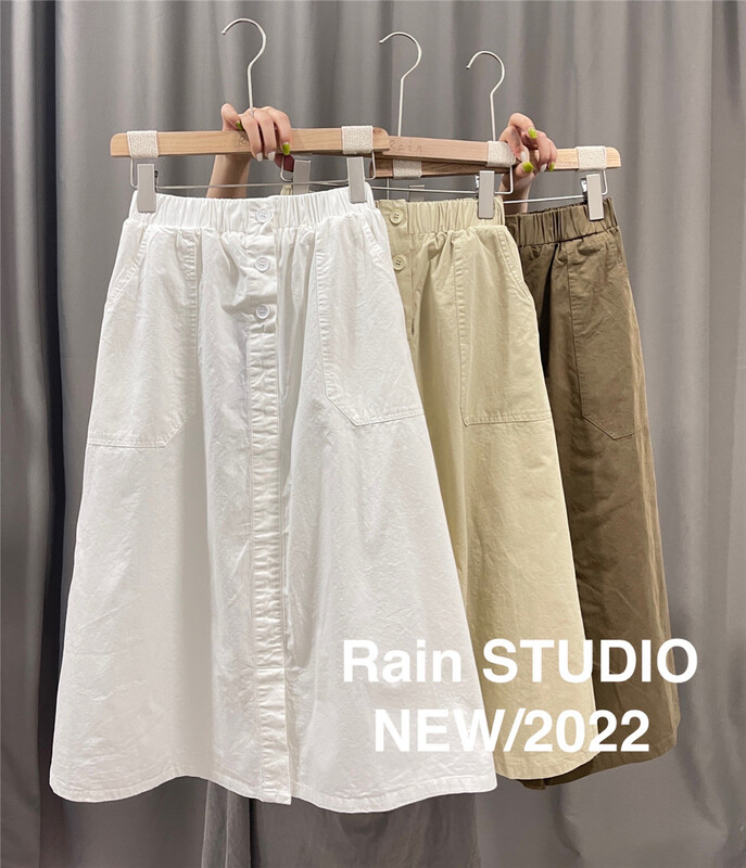 [rain] Korean style simple and versatile skirt 82075# L
