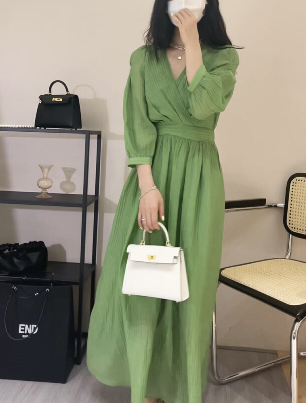 [Zoe Zoe] Korean loose V-neck dress c8895# L