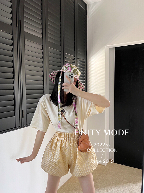 New in early summer! [unit] fun print ins loose short sleeve T-shirt 8992# cqw