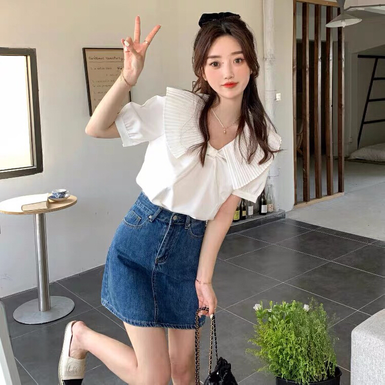 [Kiki studio] small fresh and versatile pullover shirt 5825# hjy