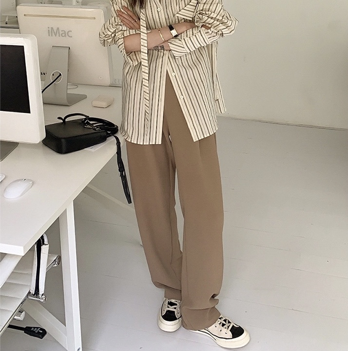 New in early summer! [ange run] versatile, high waist, slim, vertical pants 1705# ZSY