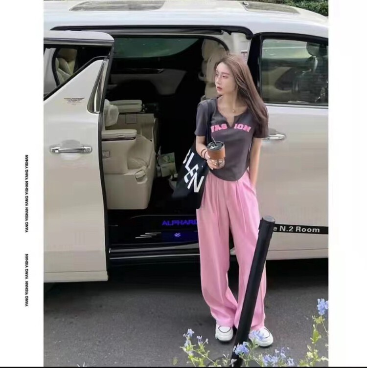 New in early summer! [I do do] simple and versatile letter T-shirt + loose and thin casual pants set 8096# cqw