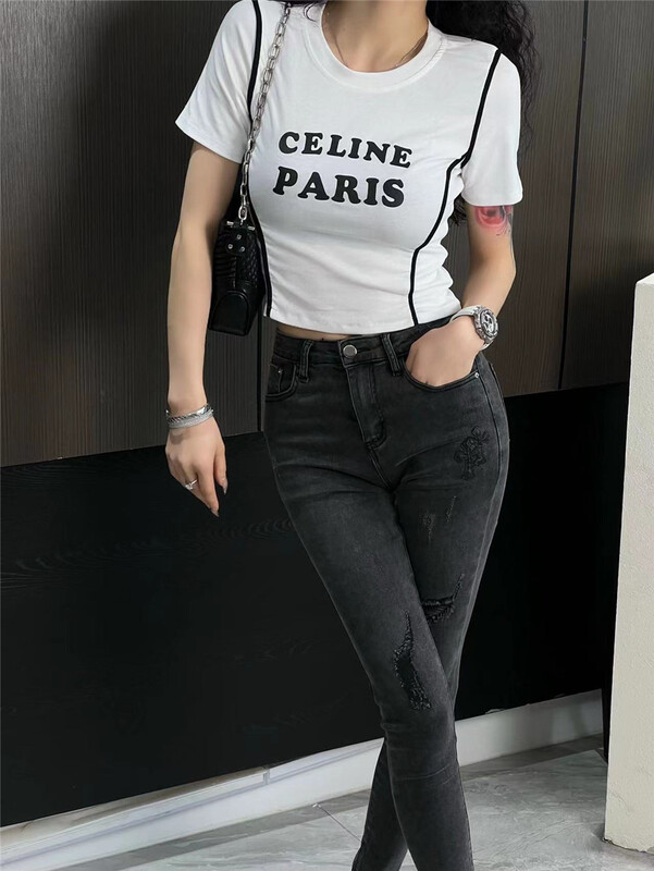 [QQ shop] letter print versatile short sleeve T-shirt 606h# ozq