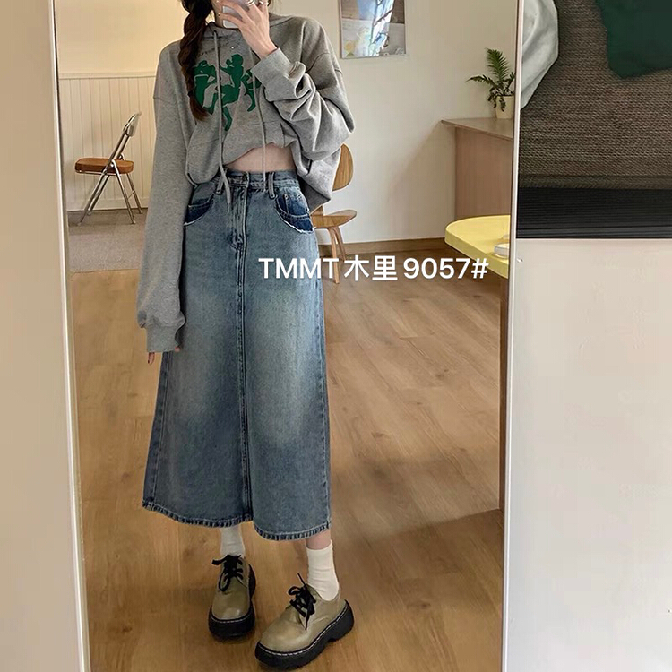 New year in early spring! [Jiajia Muli] simple slim high waist foreign style skirt 9057# L