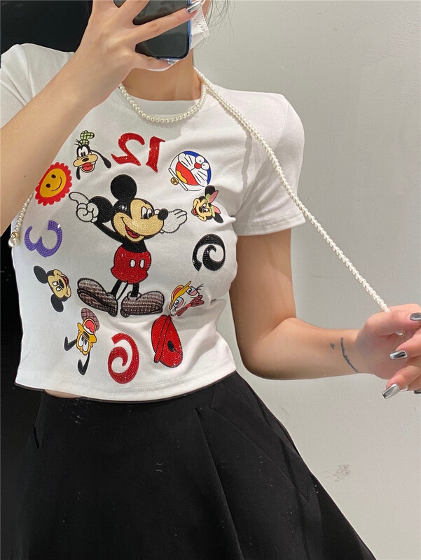 [kazefi] Mickey printed loose short sleeve T-shirt (T-shirt only) t784-9# ozq