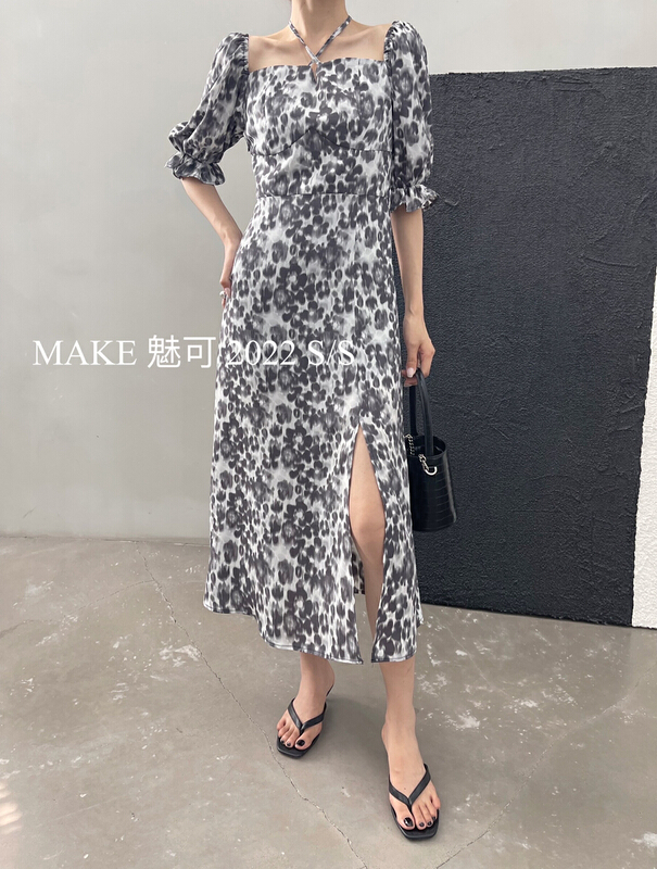 [make Meike] simple temperament bandage dress (with waist rope) 5943# XJ
