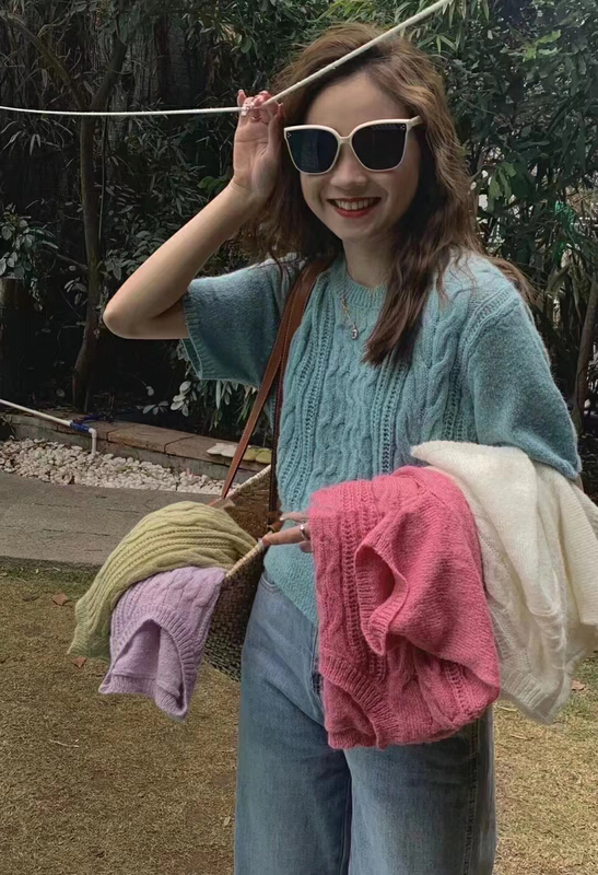 Early spring! [MK] simple solid color versatile T-shirt 7072# hjy