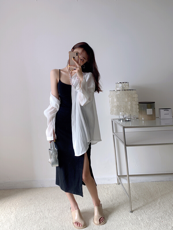 [Vanessa] foreign style fashion shirt + suspender sexy dress suit 6203# ozq