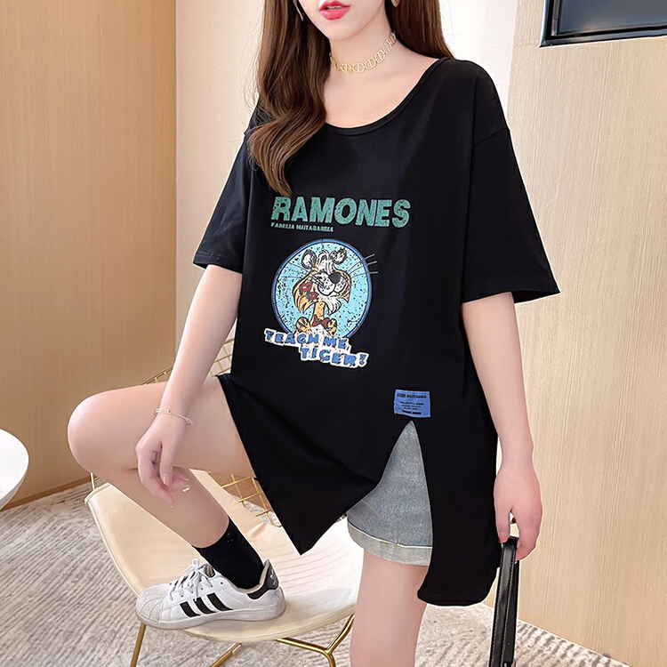 New in early summer! [LML] fashionable and versatile round neck cartoon printed short sleeve T-shirt 8978# ozq