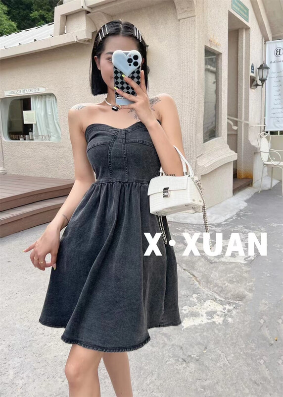 [x.xun] Korean style Strapless cowboy hot girl dress 7033# PCZ