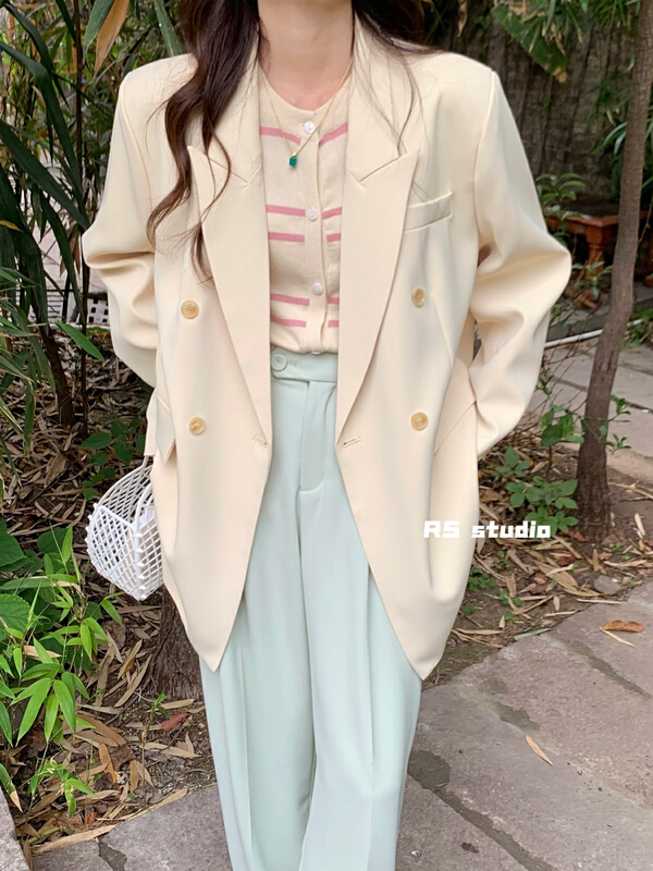 goods in stock! New year in early spring! [RS] simple solid color double breasted suit xm0008# XYY
