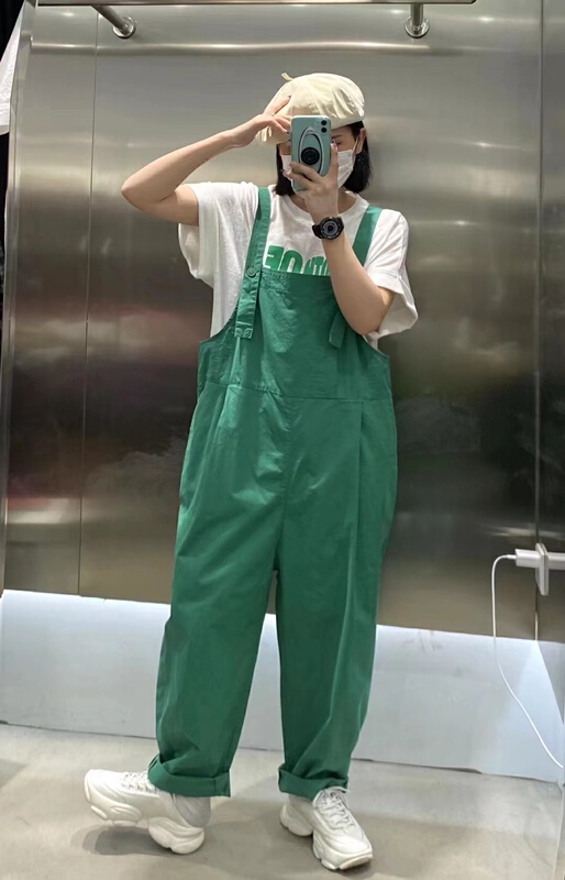 [we family] Korean style net version comfortable suspender pants 2535# L