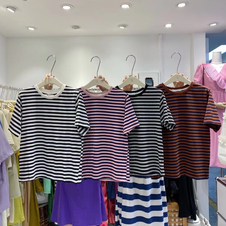 [OA] Korean round neck stripe long sleeve T-shirt ys1-9102# XYY
