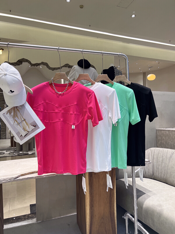 [o.shazidian] personalized large lip shoulder pad short sleeve T-shirt 88026# CSX