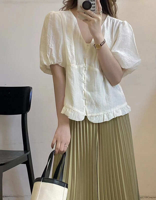 New in early summer! [tototellme] Korean fashion simple and versatile small shirt 23150# HBx