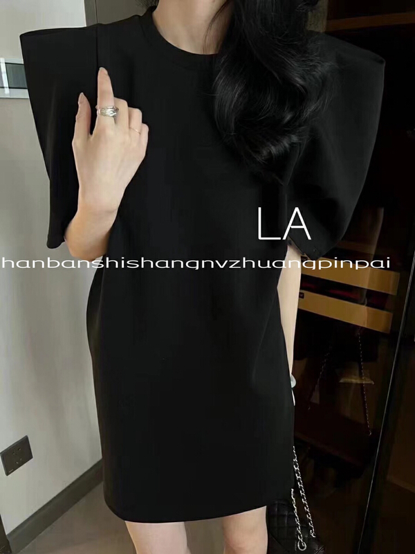 New in early summer! [laqssy] Korean black bubble sleeve dress 5601# zyh