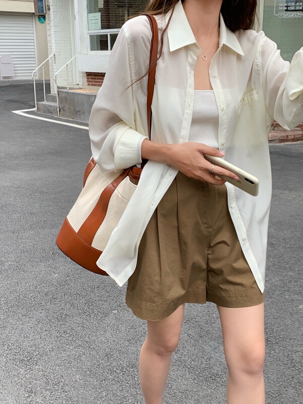 New in early summer! [feeding] Korean commuter simple basic multicolor shirt 3397# cqw