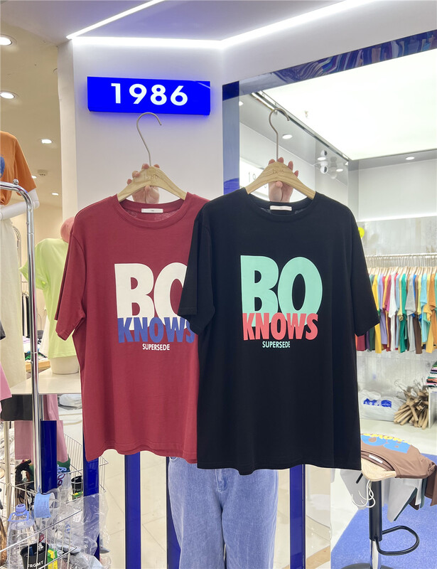 [1986] crew neck versatile print short sleeve T-shirt c937# LSL