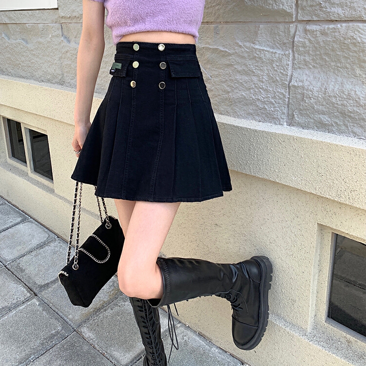 goods in stock! New year in early spring! [timely rain] Han Feng ins hot girls versatile elastic high waist slim skirt (only selling skirt) 64213# WPL