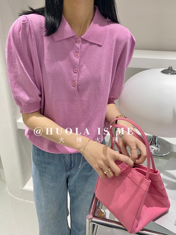 New year in early spring! [hot Huola is me] bubble sleeve stripe thin short sleeve T-shirt 7541# cqw