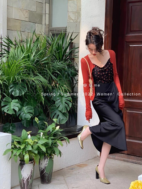 New in early summer! [u.me] retro simple high waist skirt 6036# hjy